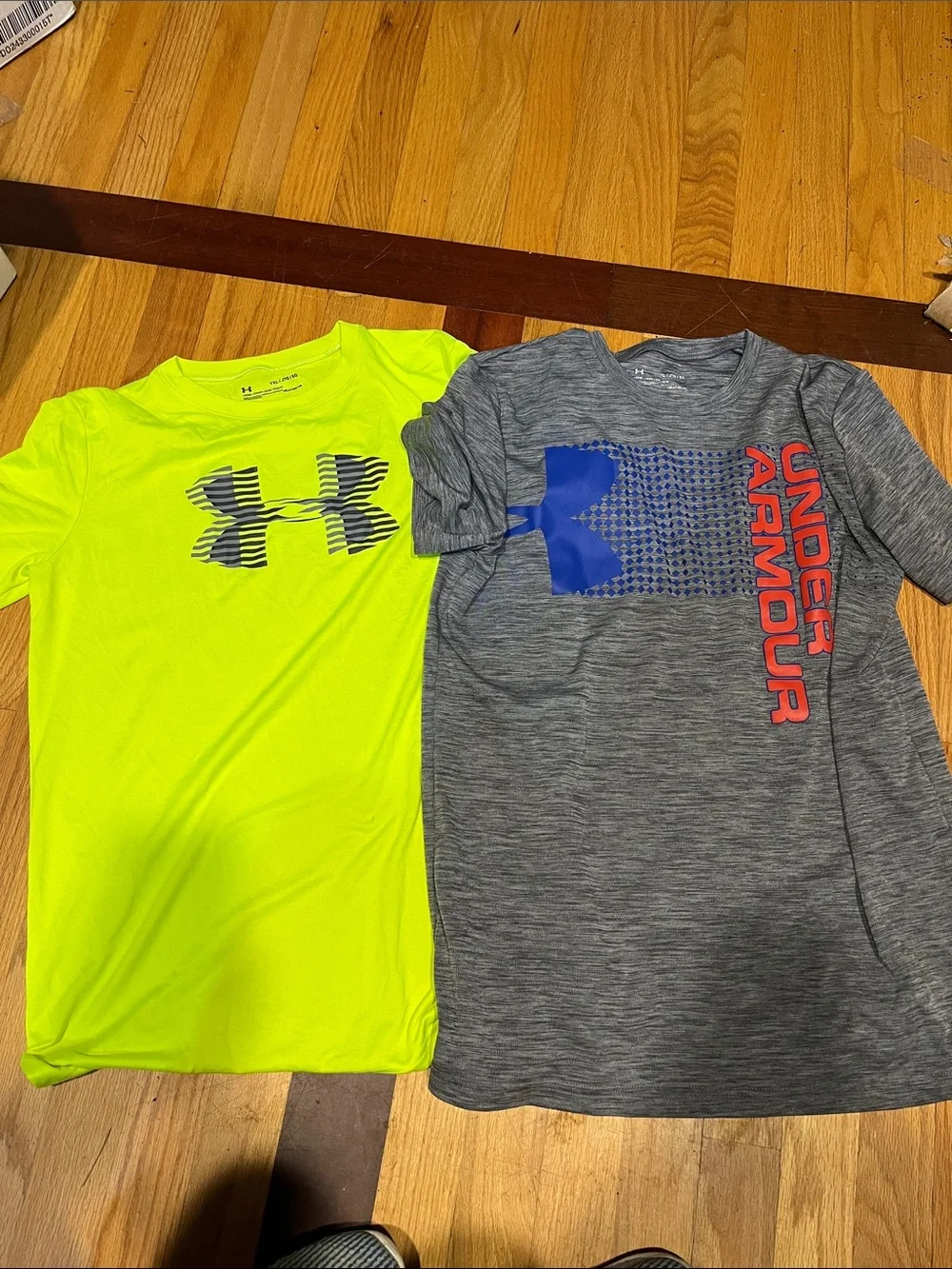 Under Armour Kids Short Sleeve Tees - Neon Yellow & Heather Gray